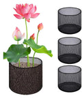Set of 4 Pack Foldable Pond Plant Bags For Hyacinths And Lilies with flower illustration, mesh material visible