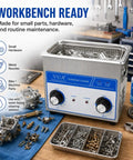 3L Ultrasonic Cleaner With Heater 40kHz Pro Jewelry Cleaner With Timer Control Stainless Steel Sonic Cleaner on workbench