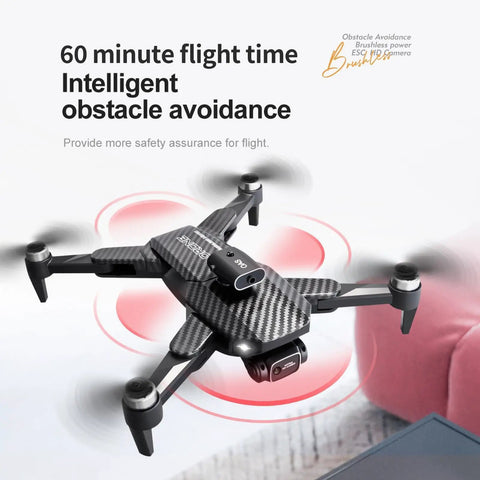 Foldable 4K Drone With Dual Cameras And 110 Degree Wide Angle Adjustable Height in flight with obstacle avoidance feature.