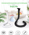 Top Shelf Industrial Smoke Extraction Hose And Articulated Duct For Soldering Fume Welding With No Sweat Hookup And Super Smooth Airflow Routing Square Profile 3X39 Inch Vent Tubing, shown in black and white POM material.