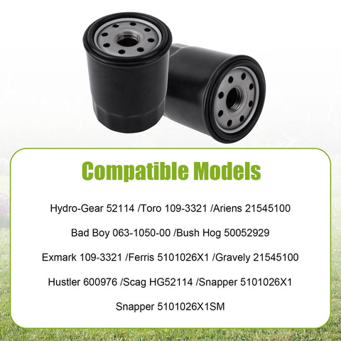 Two Pack Oil Filter Replacement For Transmission And Hydraulic Systems Fits A Wide Range Of Lawn Tractors And Outdoor Power Equipment Built Tough With Iron And Filter Paper Layers For Strong Filtration And Easy Install