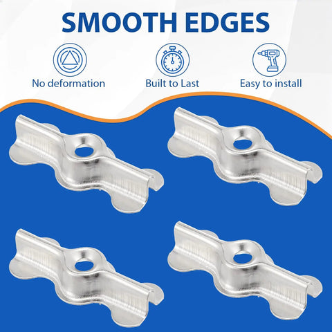 Double Wing Flush Mounting Clips With Screws Alloy Steel Recessed Trim Hardware Silver set of four with smooth edges for easy installation