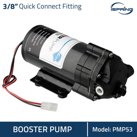 Boost Your RO Setup With This PMP53 Booster Pump For RCS5T Reverse Osmosis System Replacement Upgrade With No Fuss Prewired Quick Connection Three Eighth Inch Inlet 36 Volt IPX4 Waterproof Black