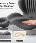 Road Ready Memory Foam Seat Cushion For Tesla Cybertruck And Pickup Trucks With Ergonomic Lumbar Support Beat Back Fatigue Cruiser Booster Pad For Long Haul Trips And Office Desks Black showing texture and softness of fabric surface.