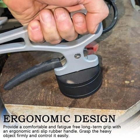 Person holding Heavy Duty Magnetic Pickup Tool With 40 Lbs Pull Telescoping Magnet Stick and Quick Release Handle on a workbench.