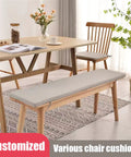 Customizable Size And Color Bench Cushion For Indoor And Outdoor Benches, Bay Window Seat Pad With Non Slip Bottom And Optional Waterproof Piping on dining bench