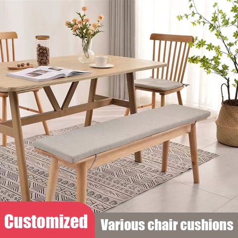 Customizable Size And Color Bench Cushion For Indoor And Outdoor Benches, Bay Window Seat Pad With Non Slip Bottom And Optional Waterproof Piping on dining bench