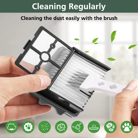 Person holding HEPA filter from Floor One S5 Combo Replacement Brush Rollers And HEPA Filters Kit For Cordless Wet Dry Vacuum Cleaner