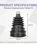 CV Axle Boot Repair Kit For 0.74 To 0.94 Inch Shafts Cuttable Joint Boot Bushing With Clamp And Cable Tie External Ball Cage Protection For Your FWD Or AWD Ride Black, size chart