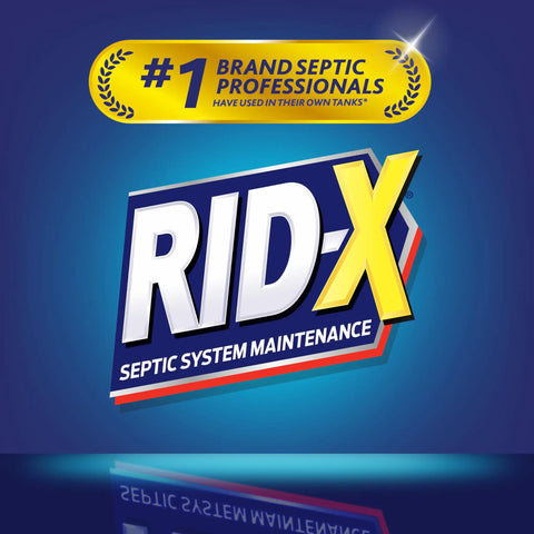 Septic Tank Treatment Pods 12 Month Supply with Dual Action Enzymes to Break Down Waste and Stop Backups, brand label image.