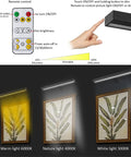 Wireless Picture Light With USB Rechargeable Battery Remote Control Dimmable No Fuss Timer Off 16 Inch Full Metal Accent Lamp light modes
