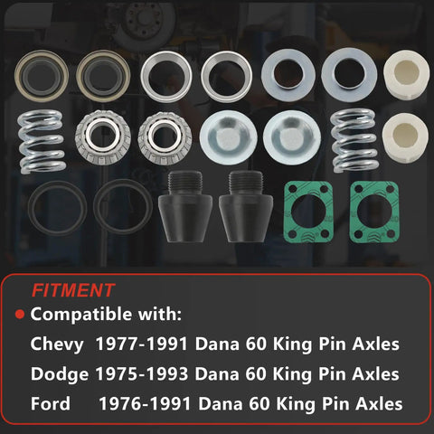Heavy Duty Dana 60 King Pin Rebuild Kit Direct Swap For Chevy Dodge Ford Trucks Replace Oem Numbers 706395x 37302 37307 41886 Kill Wheel Slop And Ride Smooth