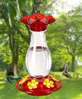 Outdoor Hanging Hummingbird Feeder 18 Ounce With 6 Feeding Ports Bee Guard And Built In Ant Moat Easy To Clean Durable Garden Decor 360 Degree View Clear Reservoir For Backyard Bird Watching