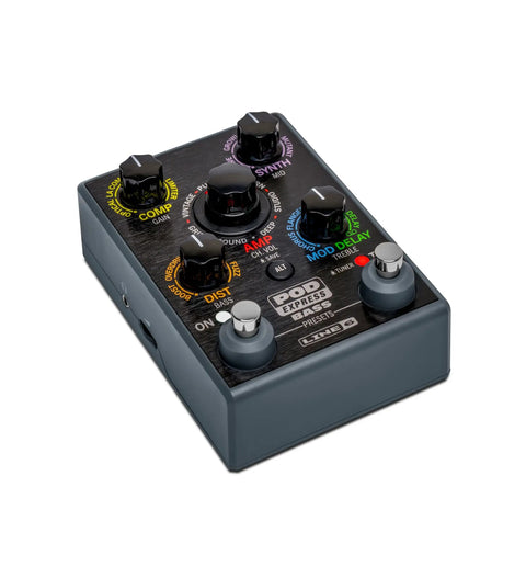 POD Express Bass On The Go Ultra Portable Bass Amp Modeler With 7 Amps 7 Cabs And 17 Effects Including A Looper