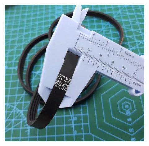 PJ307 Drive Belt For Conveyor Systems High Elasticity Timing Belt With Safety Shield Reduces Vibration, Delivers Smooth, Quiet Operation And Rock Solid Positioning For Reliable Transport, measured with caliper
