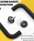 Sleek Matte Black Shower Door Handle With Six Inch Center To Center And Heavy Duty 304 Stainless Steel Round Tube Design For Rust Resistant Bathroom Hardware That Is Built Different Now, featuring silicone gaskets and mounting hardware.