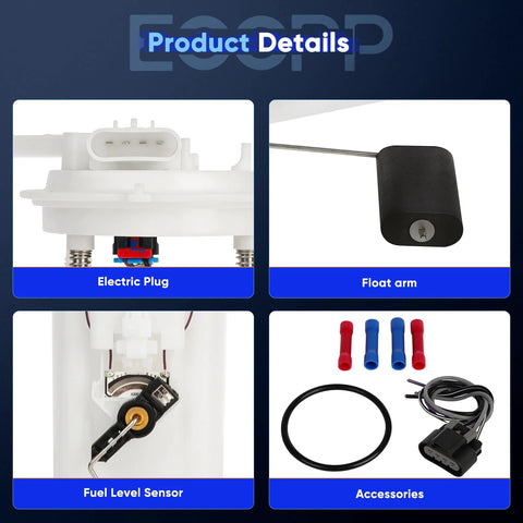 Components of Fuel Pump Assembly E3501M with Sending Unit for Chevy Silverado GMC Sierra 1999 to 2003