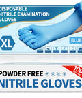 Blue Nitrile Exam Gloves XL 100 Count 4 Mil Thick Hella Durable Powder Free Latex Free Heavy Duty Medical Grade packaging and gloves