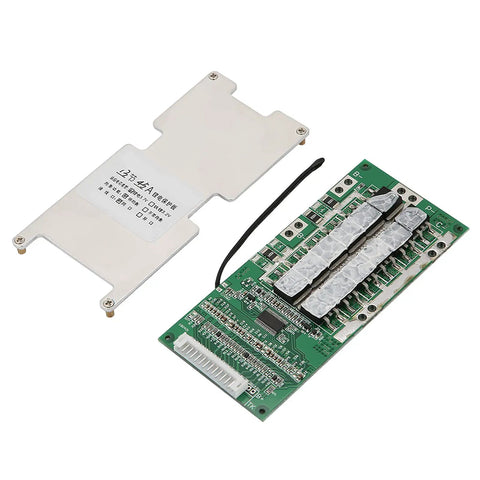 13S 48V 40A Lithium Battery Management Board With Top Shelf Cell Balancing Built Tough For Overcharge Overdischarge Short Circuit Protection And Easy Hookup For Custom Electric Pack Builds, featuring green PCB and aluminum heat sink.