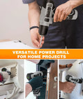 Upgradd 180 Piece Tool Set With 8V Cordless Drill Lightweight Home Repair Kit in use for home projects
