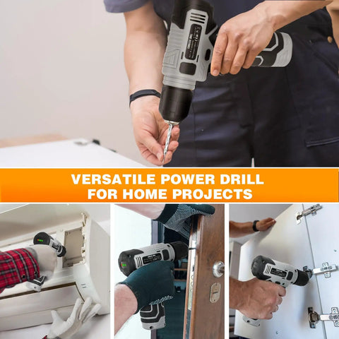 Upgradd 180 Piece Tool Set With 8V Cordless Drill Lightweight Home Repair Kit in use for home projects