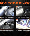 Quick installation guide for Heavy Duty 1/8 Inch NPT Female Weld On Bung Fitting Aluminum Fuel Tank Valve Connector.