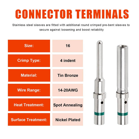 Top Shelf 4 Pin Connector Set Featuring Dt04-4P And Dt06-4S With A Lock Tight Wedge Design for stainless steel connector terminals.