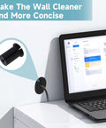 2 Pcs Starlink Cable Routing Kit For 1 Inch Wall Hole, Wall Grommet Set in use with laptop for tidy cable management, black.
