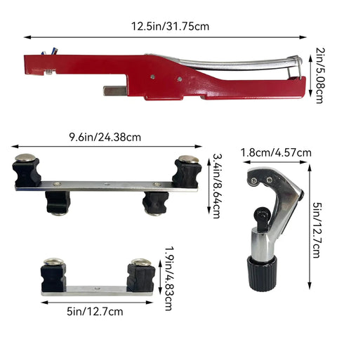 Dimensions of Copper Aluminum Tube Bender Kit With Ratcheting Pipe Bender And Tube Cutter For HVAC Refrigeration Systems