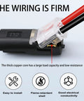 Close-up of Two Pin LED Strip Light Connectors With Locking Buckle Quick Plug In Splice Clips for 22 18 AWG Wires Low Voltage Reusable Tool Free