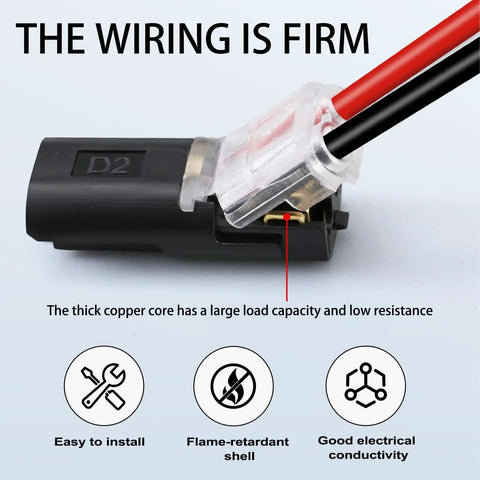 Close-up of Two Pin LED Strip Light Connectors With Locking Buckle Quick Plug In Splice Clips for 22 18 AWG Wires Low Voltage Reusable Tool Free