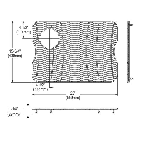 Custom Sized Stainless Steel Bottom Grid dimensions and design for kitchen sink bowls; corrosion resistant and dishwasher safe.