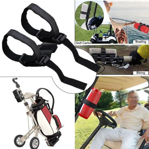 Ride Ready Golf Cart Speaker Holder Strap And Bike Rail Mount for Water Bottles and Music Players on golf cart, boat, and bike
