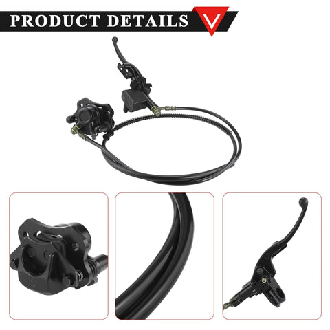 PRO BAT Front Hydraulic Brake Kit for 50–125cc ATVs, black; includes lever, master cylinder, caliper and hose