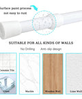 Adjustable Window Security Bar For Sliding Doors 15.7 To 27.5 Inches With Rubber Tips And 1.2 Inch Diameter White Tension Rod Lock Bar For Extra Home Safety Easy Install Secure Fit And Window Locking Confidence