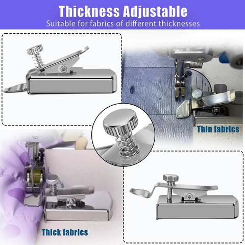 Magnetic Seam Guide For Sewing Machine With Adjustable Presser Foot Clip To Lock Edges Align Stitching on thick and thin fabrics