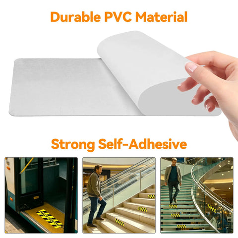 Watch Your Step Sign 5 Pack Budget Friendly Self Adhesive Floor Decals Yellow Black Caution Labels For Stairs And Steps Trip Hazard Areas Durable Non Slip Safety Stickers For Home Office And Busy Hallways, PVC peel-and-stick