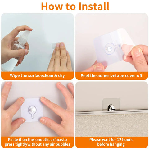 Twenty Four Pack Self Adhesive Picture Hooks Damage Free Wall Mounts Heavy Duty No Drill Adhesive Strips For Bathroom Kitchen Office Rearranging Made Easy Slick Home Organization Upgrade