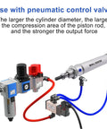 16mm Bore Pneumatic Cylinder With 50mm Stroke connected with Y connector and quick fittings for automation and precise linear motion