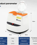 Pro Grade Optical Frame Warmer Equipped With Ceramic Hot Air System For Eyewear Frames showing a compact 550W device with orange heating pad.