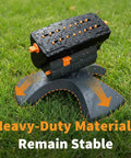 Mini Turbo Oscillating Garden Sprinkler With Large Base 16 Nozzles Adjustable Width And Range Three Watering Modes Gray in garden
