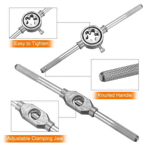 Metric Tap And Die Set M3 To M12 With Taps Dies Wrench And Storage Case For Quick Rethreading And Thread Repair Carbon Steel Tool Kit