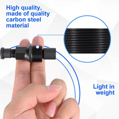 Compact Black Bicycle Crank Puller Tool for Universal Compatibility and Removal shown on fingertips, carbon steel, lightweight