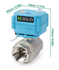 Motorized Ball Valve IP67 Waterproof Outdoor Ready 1 Inch Stainless Steel Full Port Valve With Protective Cover 9 To 24 Volt Two Wire Auto Return Normally Closed
