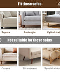 Image showing suitable and not suitable sofas for Adjustable 3 By 132 Inch Under Couch Blocker And Bed Gap Stopper.