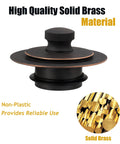 Slick Universal Bathtub Drain Stopper And Cover Fits Lift And Turn Tip Toe Drains Easy Hair Removal No Sweat Swap Oil Rubbed Bronze Tub Replacement Plate For Bathroom Fixtures Smooth Glide Operation in solid brass.