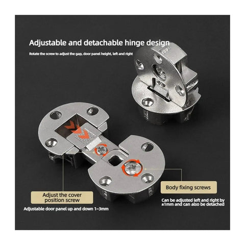Concealed Flip Down Table Hinge Ninety And One Hundred Eighty Degrees Zinc Alloy For Drop Leaf And Folding Tables Rust Resistant Indoor Wall Mounted Hardware