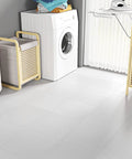 Laundry room with 30 Pack Peel And Stick Vinyl Floor Tiles White 12X12 In Self Adhesive Waterproof Laminate Tiles For Bathroom Kitchen Laundry Room Removable No Residue Durable Easy Install Diy Friendly