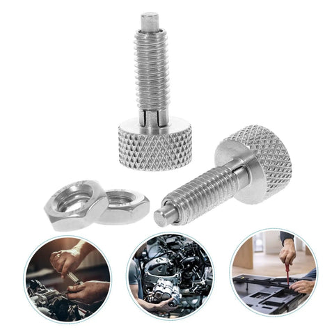 Premium Stainless Steel Retractable Spring Plunger Featuring Knurled Handle Locking Indexing Pin Quick Release Pull Ring for toolbox use.