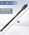 Gator Tough 16 Inch Heavy Duty Breaker Bar With Swivel Flex Head And 3/8 And 1/2 Inch Drives showing its extra-long 16 inch handle for leverage.